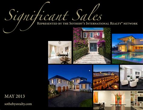 May 2013 Significant Sales Of Sothebys International Realty