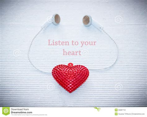 Listen To Your Heart Stock Photo Image Of Listen Earphones 50287712