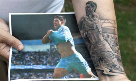 Manchester City Fan Gets Sergio Aguero Celebration Tattooed On His Arm