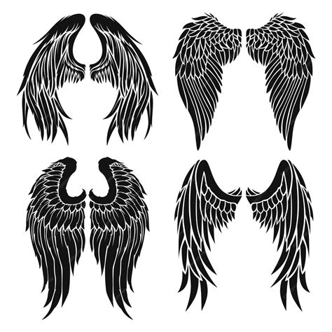 Free Vector Hand Drawn Angel Wings Silhouette