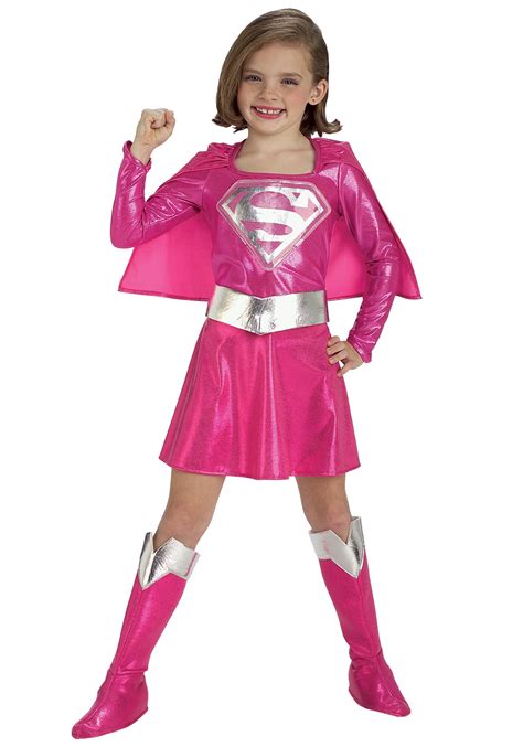 Pink Supergirl Kids Costume