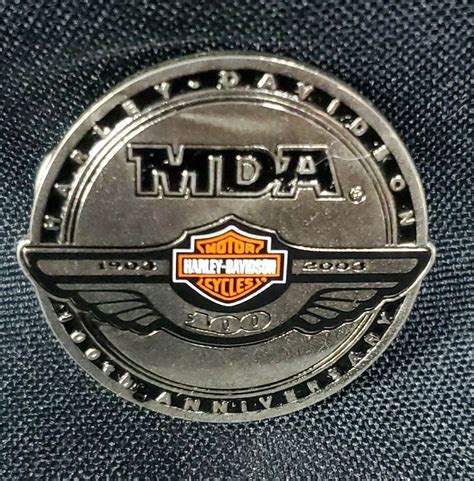 Harley Davidson 100th Anniversary Mda Hog Pin Silver And Black Bnd