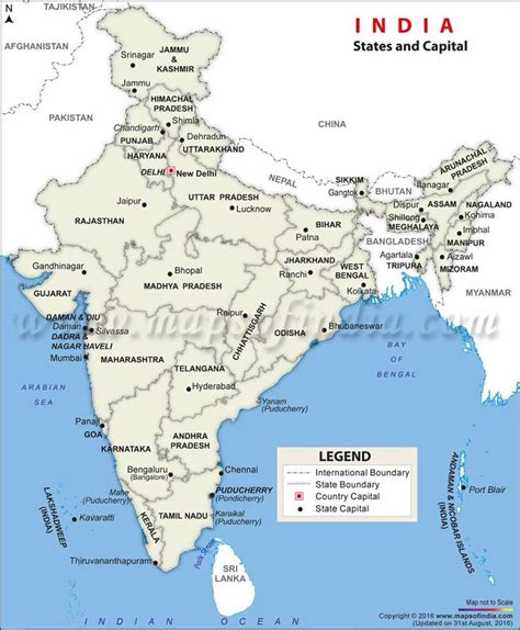 Map With States States And Capitals Of India Map List Of Total 29