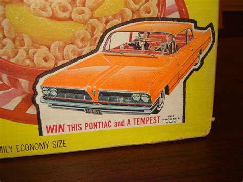 Original 1961 Cheerios Cereal Box Wpontiac Tempest Contest Advertisng