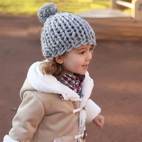 30 Minute Flat Knit Kids Hat Free Knitting Pattern Gina Michele