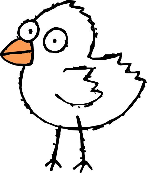Cartoon Bird 2 Black White Line Art Scalable Vector Graphics Svg