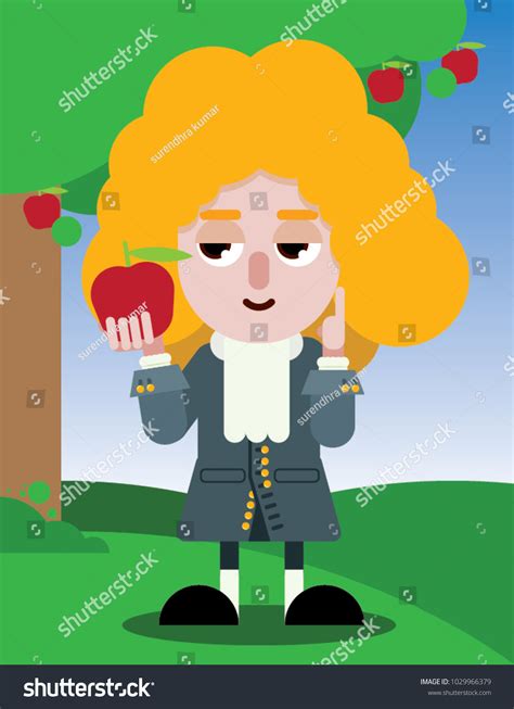 Sir Isaac Newton Cartoon Stock Vector Royalty Free 1029966379