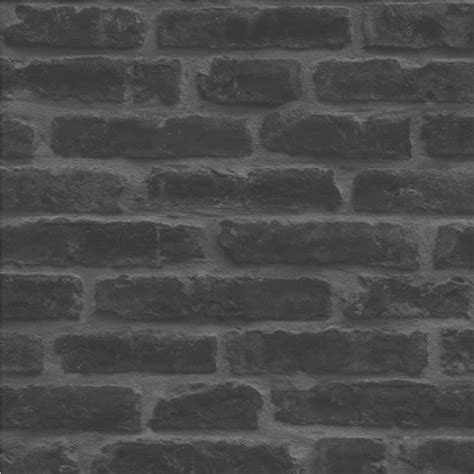 Decorpassion Rustic Brick Effect Wallpaper J34409 Blackcharcoal I