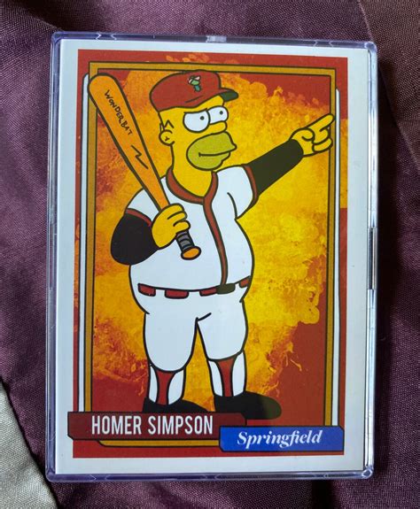 The Simpsons Homer At The Bat Custom Baseball Card Set Etsy