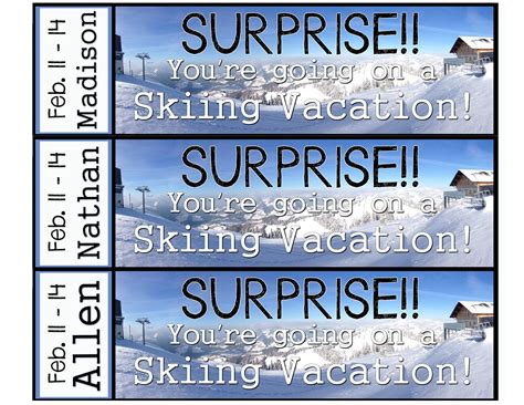 Free Printable Ski Lift Ticket