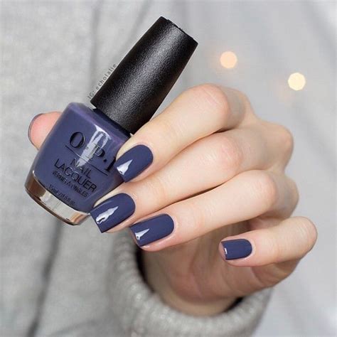 Dark Blue Nail Polish Color Perfect For Winter Nails Designs Opi