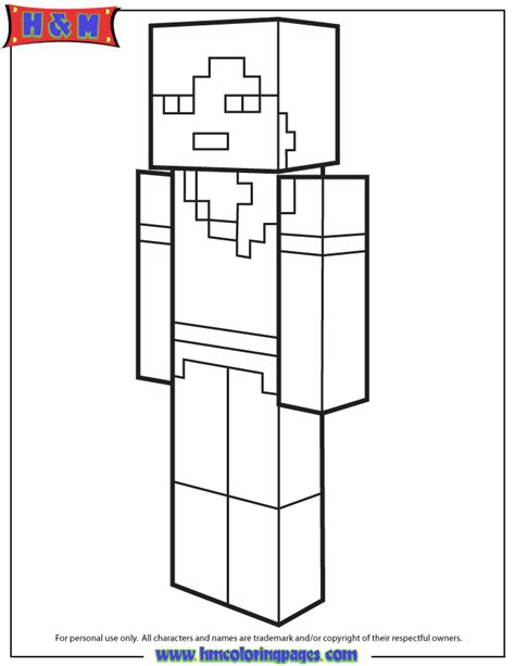 Alex From Minecraft Coloring Page Hm Coloring Pages Minecraft