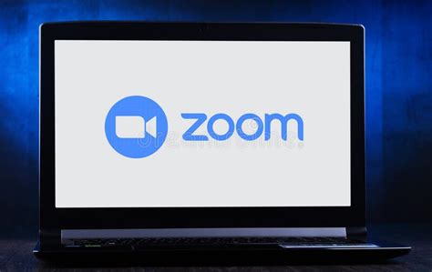Laptop Computer Displaying Logo Of Zoom Editorial Image Image Of