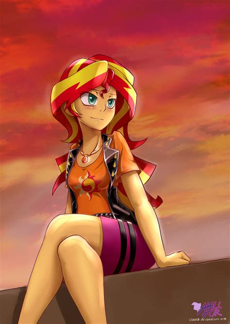 Safe Artist Iloota Character Sunset Shimmer G My Babe Pony Equestria Girls