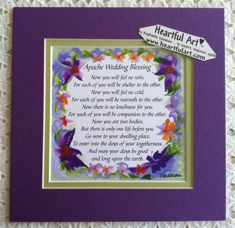 Apache Wedding Blessing 8x8 Inspirational Quote Bride Groom Etsy
