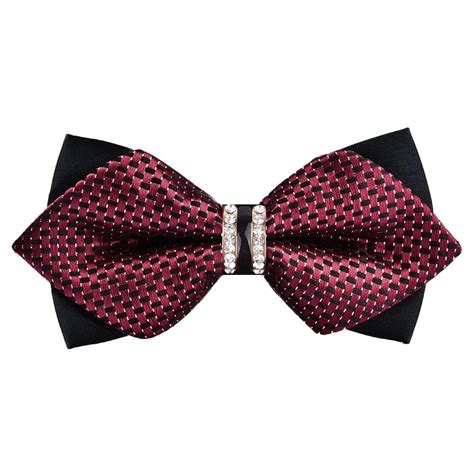 1piece bling crystal metal decoration sharp corners bow tie butterfly knot men s accessories