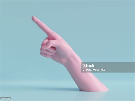 3d Render Vrouwelijke Hand Geïsoleerd Vinger Omhoog Wijzend Gebaar Richting Symbool Winkel