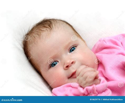 Smiling Newborn Baby Girl Royalty Free Stock Image Image 8629776
