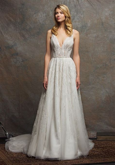 buy beaded bodice a line wedding dress in stock