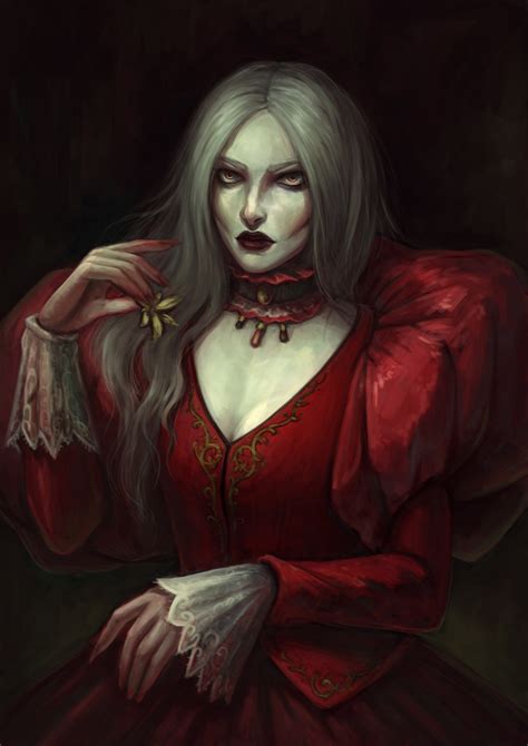 Artstation Red Daria Ovchinnikova Vampire Art Female Vampire
