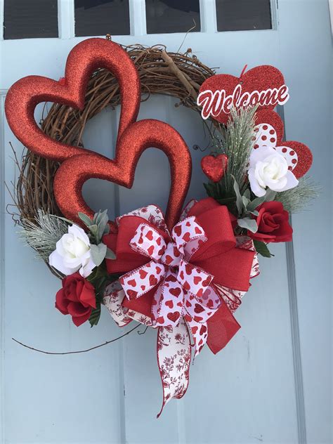 Home Décor Home And Living Heart Wreath Front Door Wreath Valentine