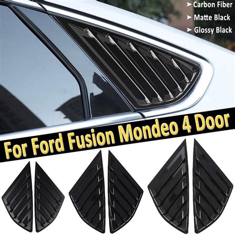 Exterior Rear Quarter Window Side Louvers Vent Cover For Ford Fusion