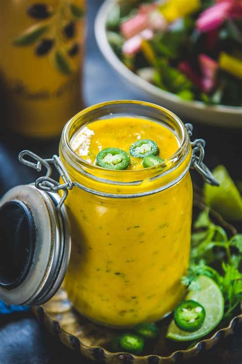 Mango Salad Dressing Recipe Step By Step Video Whiskaffair