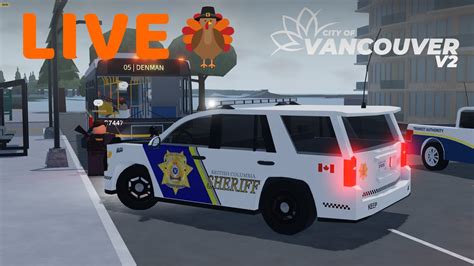 🔴roblox City Of Vancouver V2 Live Thanksgiving Patrol 🦃🍂 Youtube