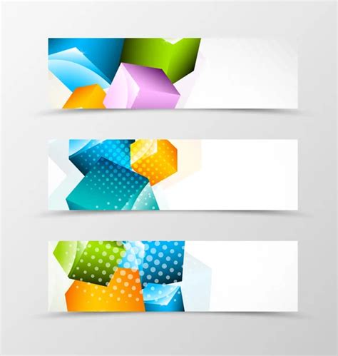 Conjunto De Diseño Dinámico De Banner De Cabecera Vector Gráfico