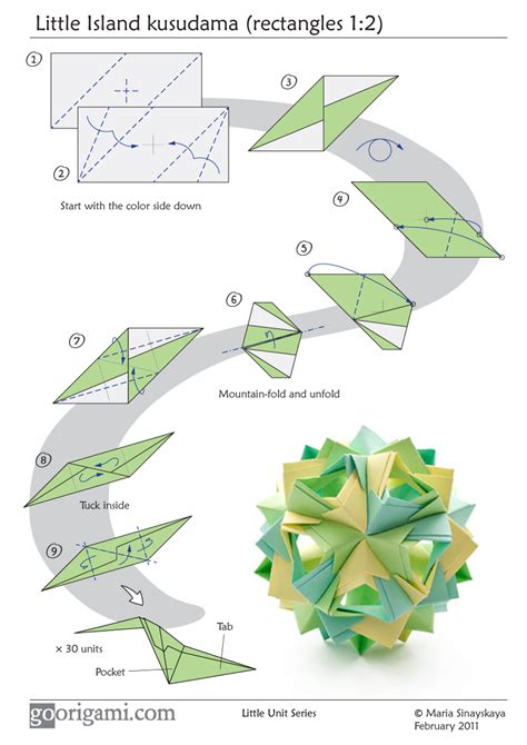 Little Island Kusudama Origami Diagram Origami Diagrams Paper