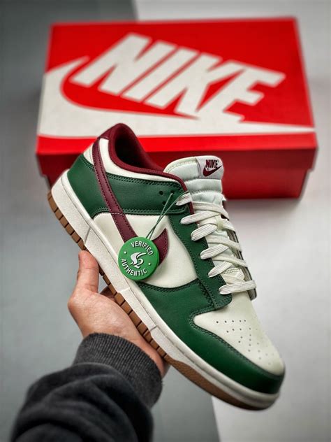 Nike Dunk Low Gorge Greenwhite Team Red Gum Medium Brown For Sale