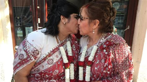 hindu jewish lesbian couple s joy after search for wedding priest bbc news