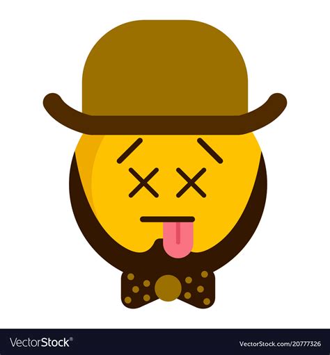 Dead Emoji With A Gentleman Hat Royalty Free Vector Image