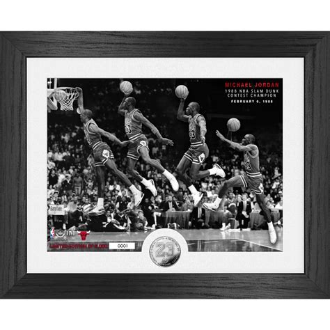 Michael Jordan Chicago Bulls 1988 Nba Slam Dunk Champion Silver Coin
