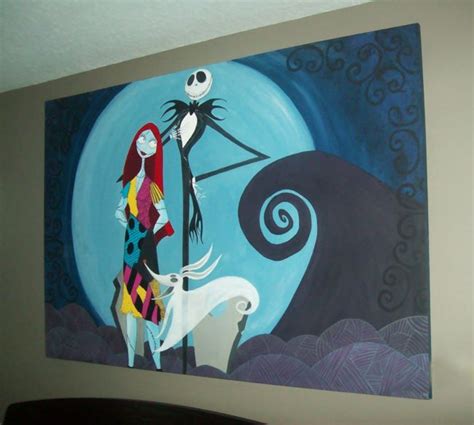 Jack And Sally 5 X 3 Canvas Commissioned Piece Acrylic Paints