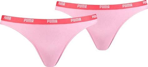 Puma Dames 2 Pack Iconic Bikini Slips Roze Xl