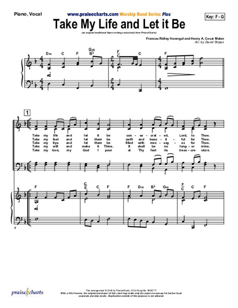 Take My Life And Let It Be Sheet Music Pdf Praisecharts Traditional