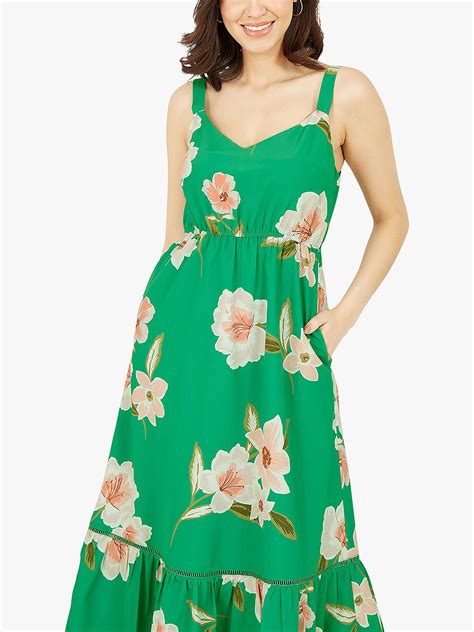 Yumi Floral Print Maxi Dress Green At John Lewis And Partners