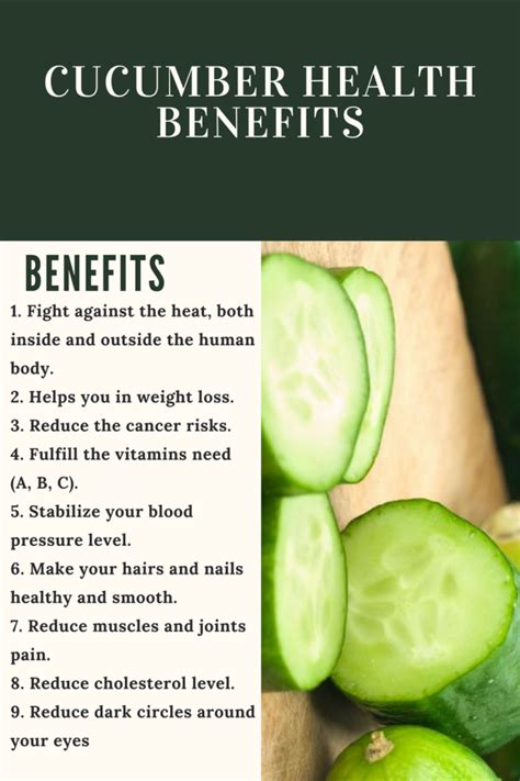 14 Tremendous Health Benefits Of Cucumber My Health Only