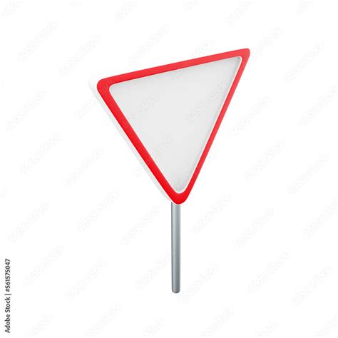 3d Render Road Sign Give Way Isolatedgive Way Sign 3d Rendering Road