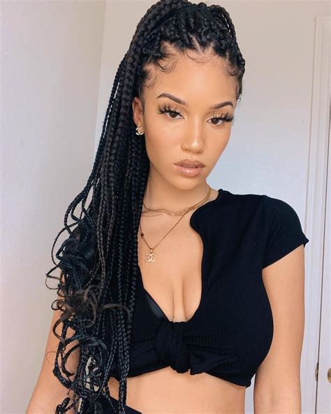 The Complete Guide To Box Braid Sizes Un Ruly Box Braids Sizes Cute Box Braids Hairstyles