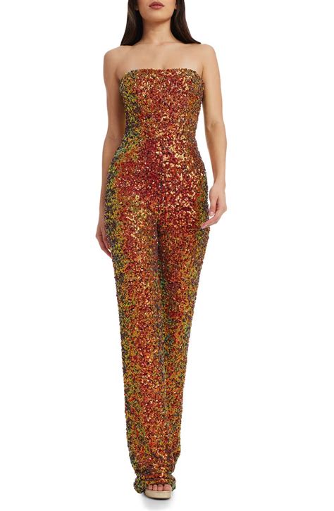 Dress The Population Andy Sequin Strapless Jumpsuit Nordstrom