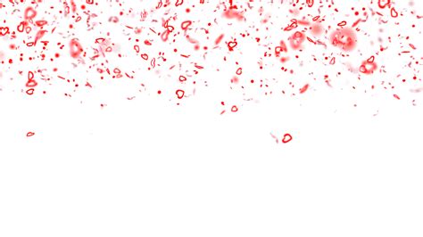 Falling Red Confetti On Transparent Background Valentines Day