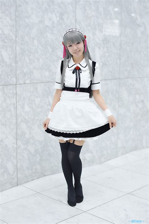 Ai Vi Apron Black Legwear Blouse Cosplay Dress Lift Garter Belt Hairband Idolmaster Idolmaster