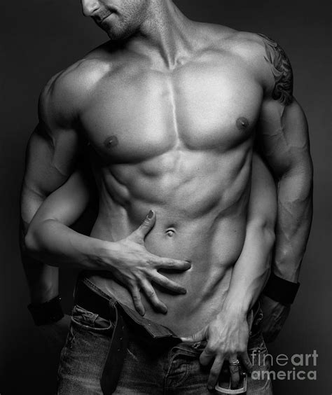 Woman Hands Touching Muscular Mans Body Photograph By Maxim Images Prints