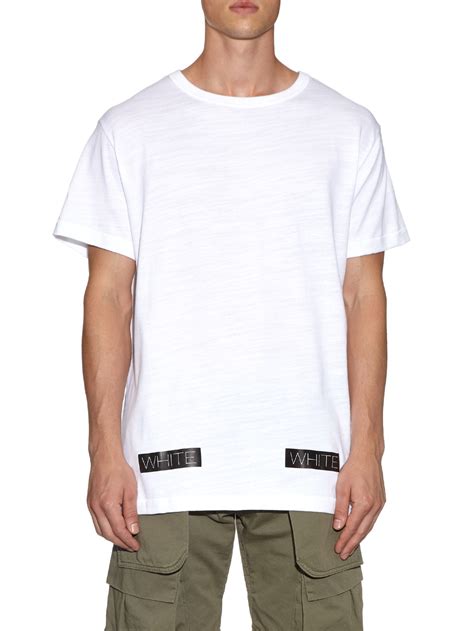 Off White Co Virgil Abloh Logo Printed Cotton T Shirt In