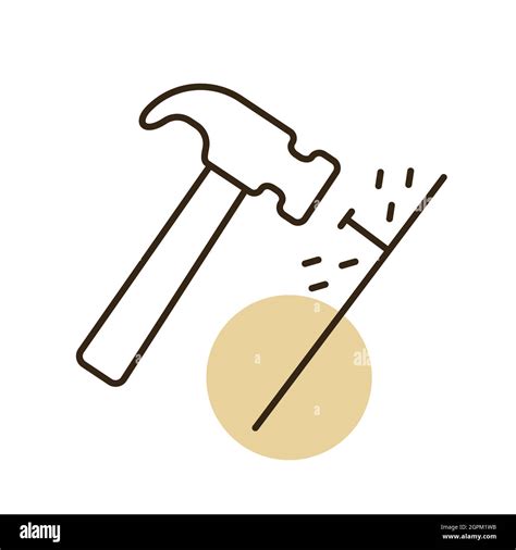 Hammer And Nails Vector Isolated Flat Icon Stock Vector Image And Art Alamy
