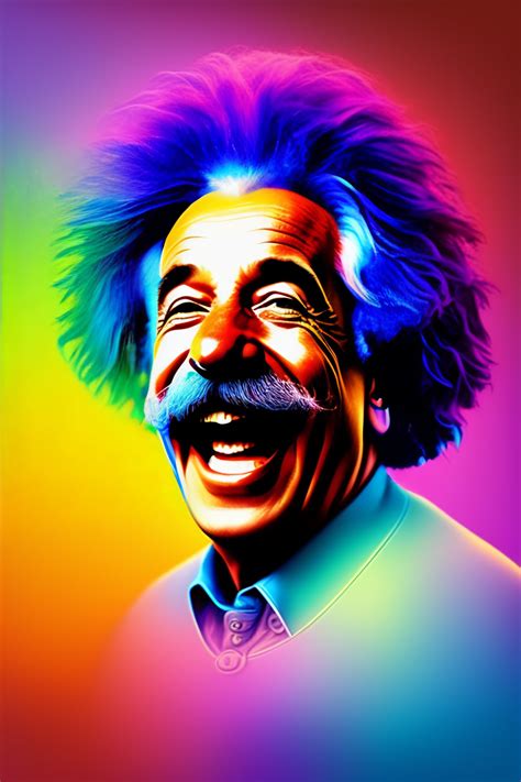 Lexica Colorful Portrait Of Albert Einstein Laughing Out Loud