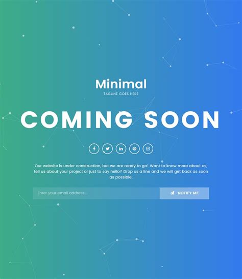 Minimal Coming Soon And Maintenance Mode Html5 Css3 Bootstrap Template