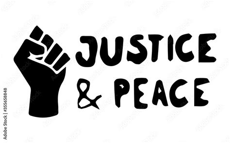 Justice And Peace With Fist Pictogram Illustration Depicting Peace And